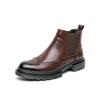 2025 Men's High-top Chelsea Leather Boots: Cross-border Fashion Slip-on Ankle & Martin Style