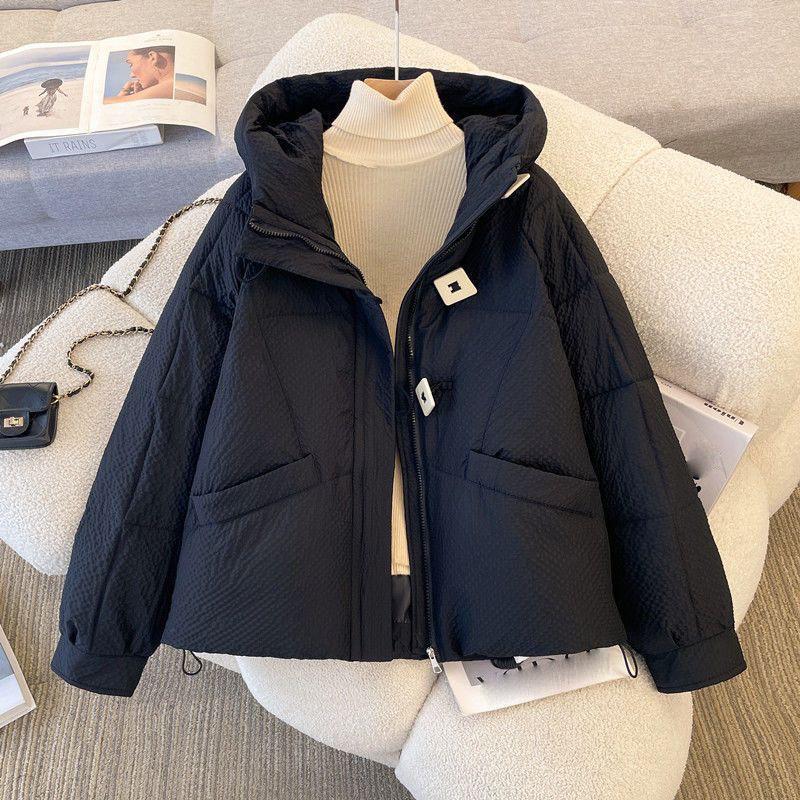 

Осенне-зимнее свободное корейское короткое хлопковое худи, одежда-пуховик S