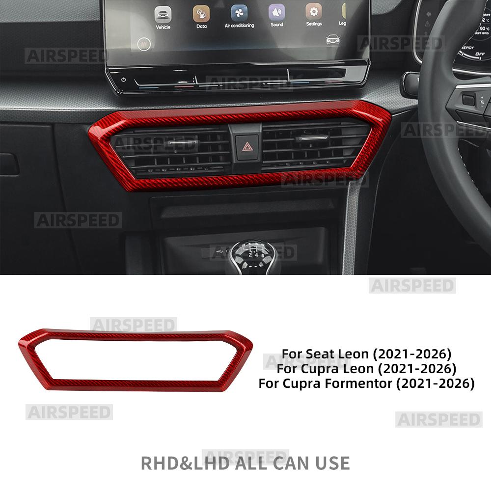 Echte Hartcarbonfaser-Verkleidung für Cupra Formentor/Cupra Leon/Seat Leon 2021 2022 2023 2024 2025 2026 Auto Mittelkonsole Lüftungsauslass