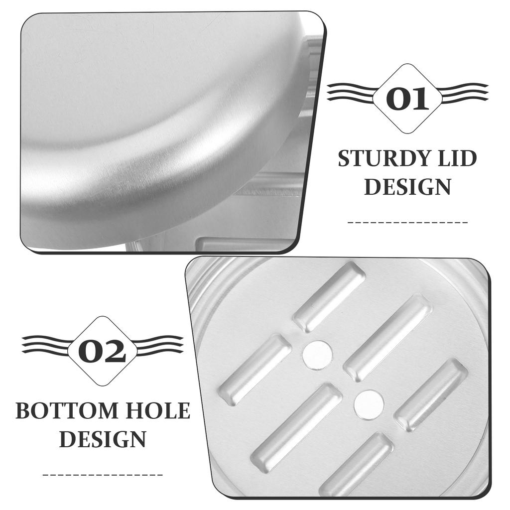 2pcs Travel Soap Box Aluminum Soap Holder Leakproof Travel Soap Case Bathroom Soap Box