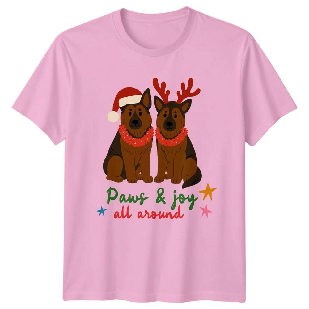 Paws Joy All Around Christmas Dogs Holiday Unisexs Unisexs Graphic Tee