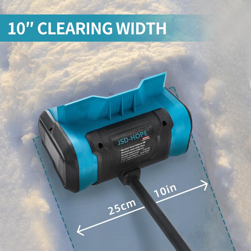 21V Cordless Snow Sweeper, Brushless Motor, Telescopic Handle, 12” Width
