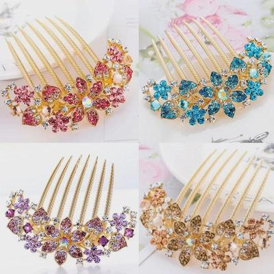 Pettine Fermacapelli a Sette Denti in Metallo con Strass - Eleganti Ornamenti per Capelli e Fermacoda