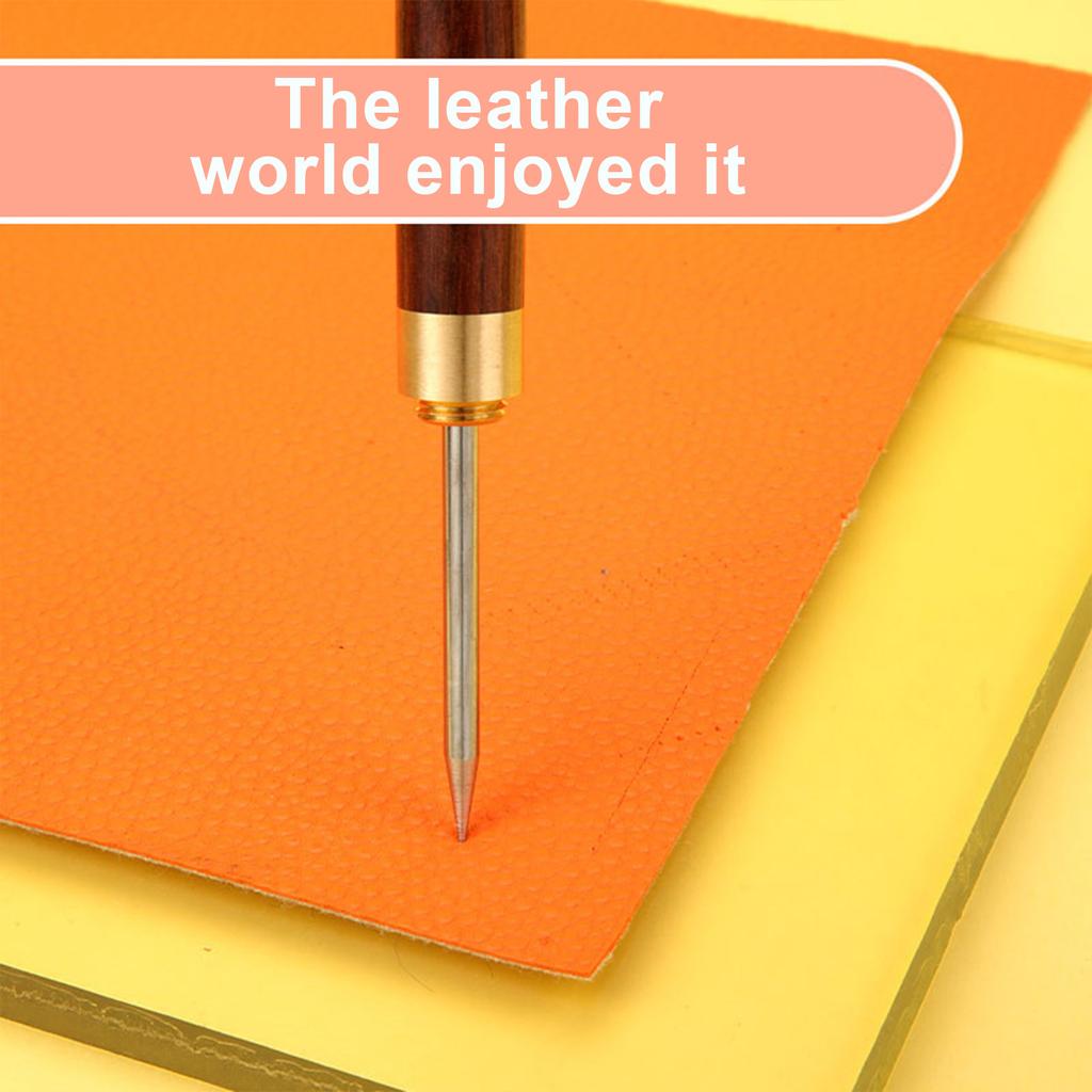 Leather Hole Punching Awl Wood Handle Leather Craft Punching Awl Tool for Leather Craft Stitching Leather Working