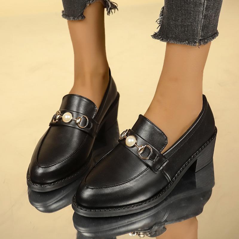 

Women s Shoes New Slip on Women s High Heels Fashion Metal Decoration Office and Career Hot Sale Plus Size Heels Women 43