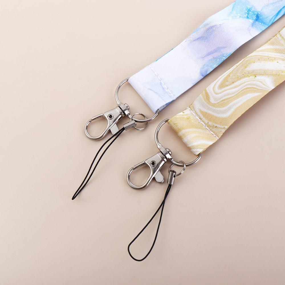 Phone Strap Webbings Ribbon Phone Hang Rope Marble Printing Lanyard Neck Straps Phone Lanyard