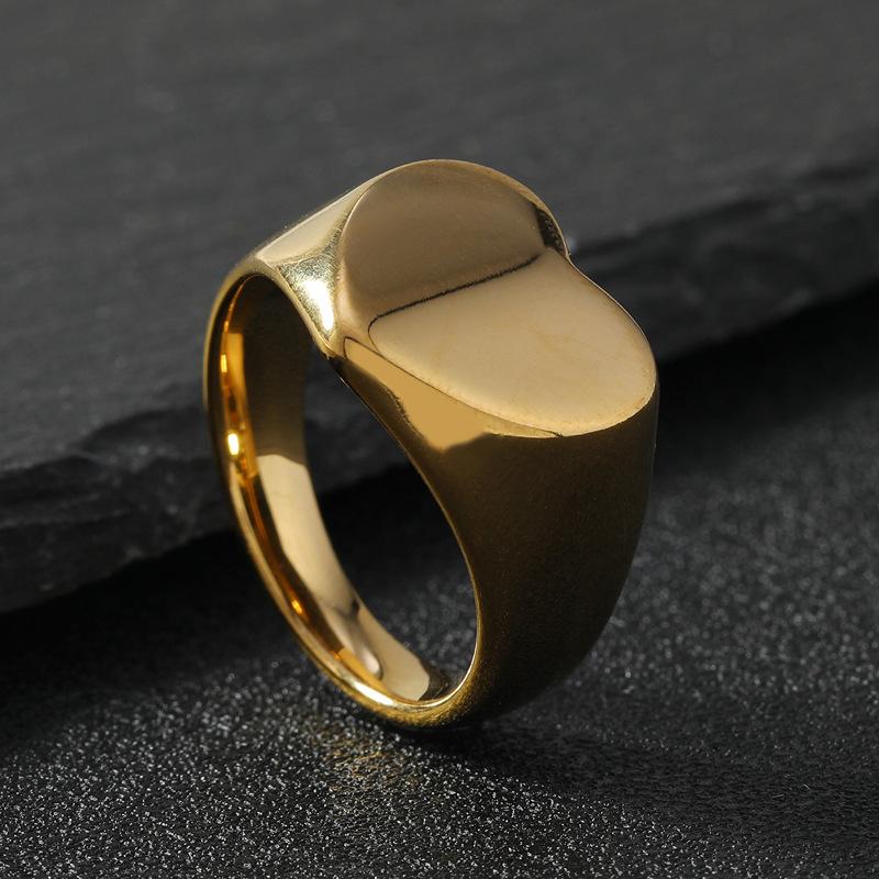 European and American Stainless Steel Smooth Ring Personalized Casting Love Peach Heart Ring Couple Ring Hand Jewelry