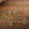 Rhinestone Inlaid Necklace Earrings Set Water Drop Pendant Women Jewelry Set  Bridal