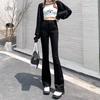 Women's High Waist Plush Flared Jeans - Winter Slim Fit Mopping Pants