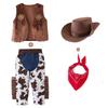 Costume da Cowboy Western per Ragazzi, Set Gilet e Pantaloni per Spettacolo Festivo