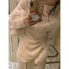 Vintage Coffee Turtleneck Knitted Bottoming Shirt Women's Spring Heap Collar Slim Inside Top Temperament Sweater