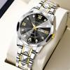 Steel Strap Double Calendar Waterproof Waterproof Casual Round Dial  Daily Use