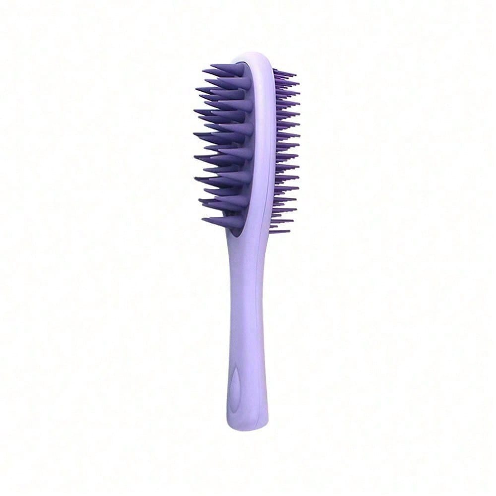 1pcs Long-Handled Double-Sided Shampoo Brush, Silicone Soft-Tooth Scalp Massage Comb, Wet And Dry Cleaning Wonder Tool фиолетовый