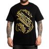 Camiseta Negra de Manga Corta para Hombre Sullen Mister Flaks Estándar Ropa Appare...