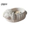 3D Printed Animal Decor Poodle Shaped Storage Organizer, Print Decorative Ornament, Plastic Novelty Desk Decoration White Container for Small Objects
