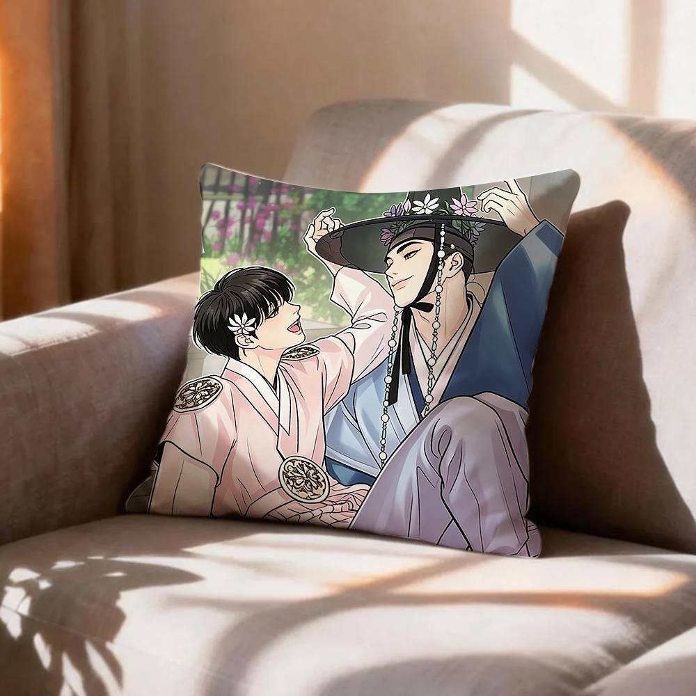 Ancient Korean BL manhwa Nakyum Seungho  Pillow Case Pattern Printed Pillowcase For Living Room Sofa Cushion Cover