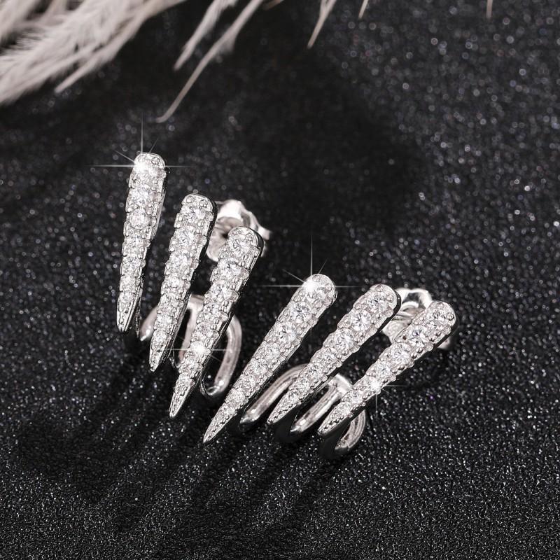 1 Pair, Fashionable, Inlaid Synthetic Zircon, Niche, Versatile, Premium Stud Earrings