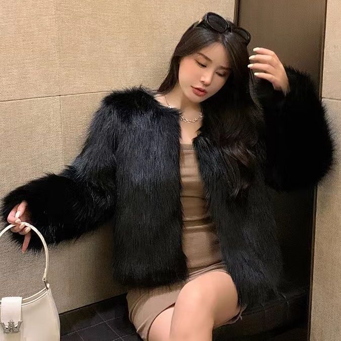 Mao Mao Jacket Women's Autumn and Winter New Imitation Fox Hair Celebrity Style Fluffy Fashion Short Fur