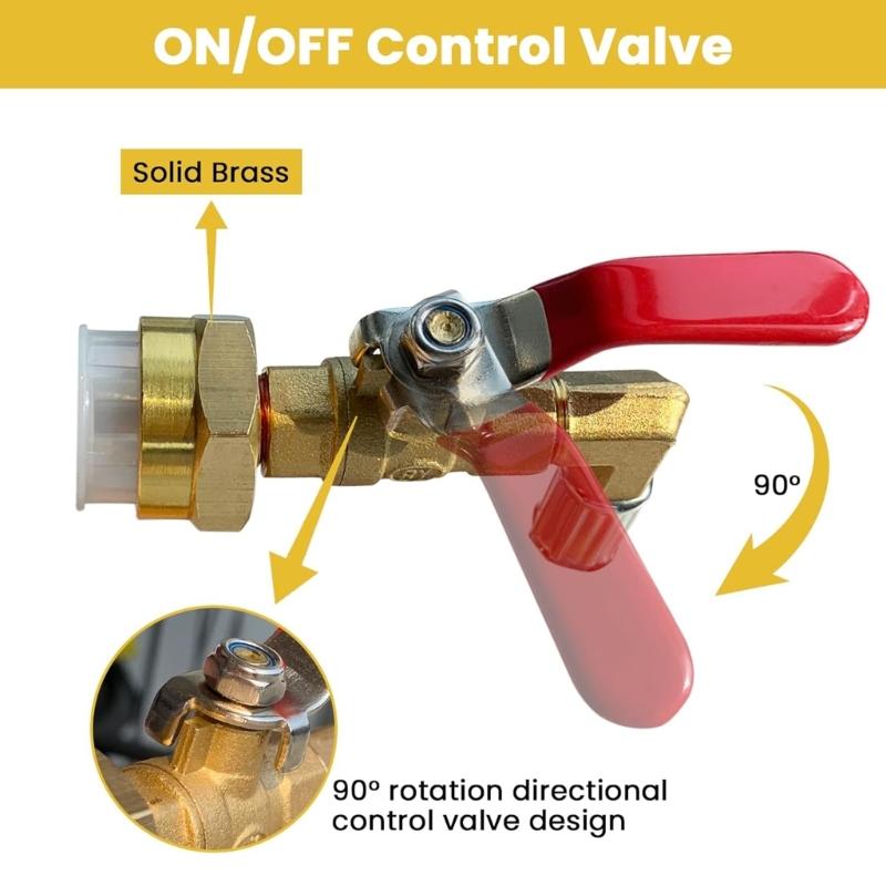 Steel Propanes Refill Adapter Hose with Pressure Gauges and Valves Leak Detection Camping Grill Gas Tank Connection