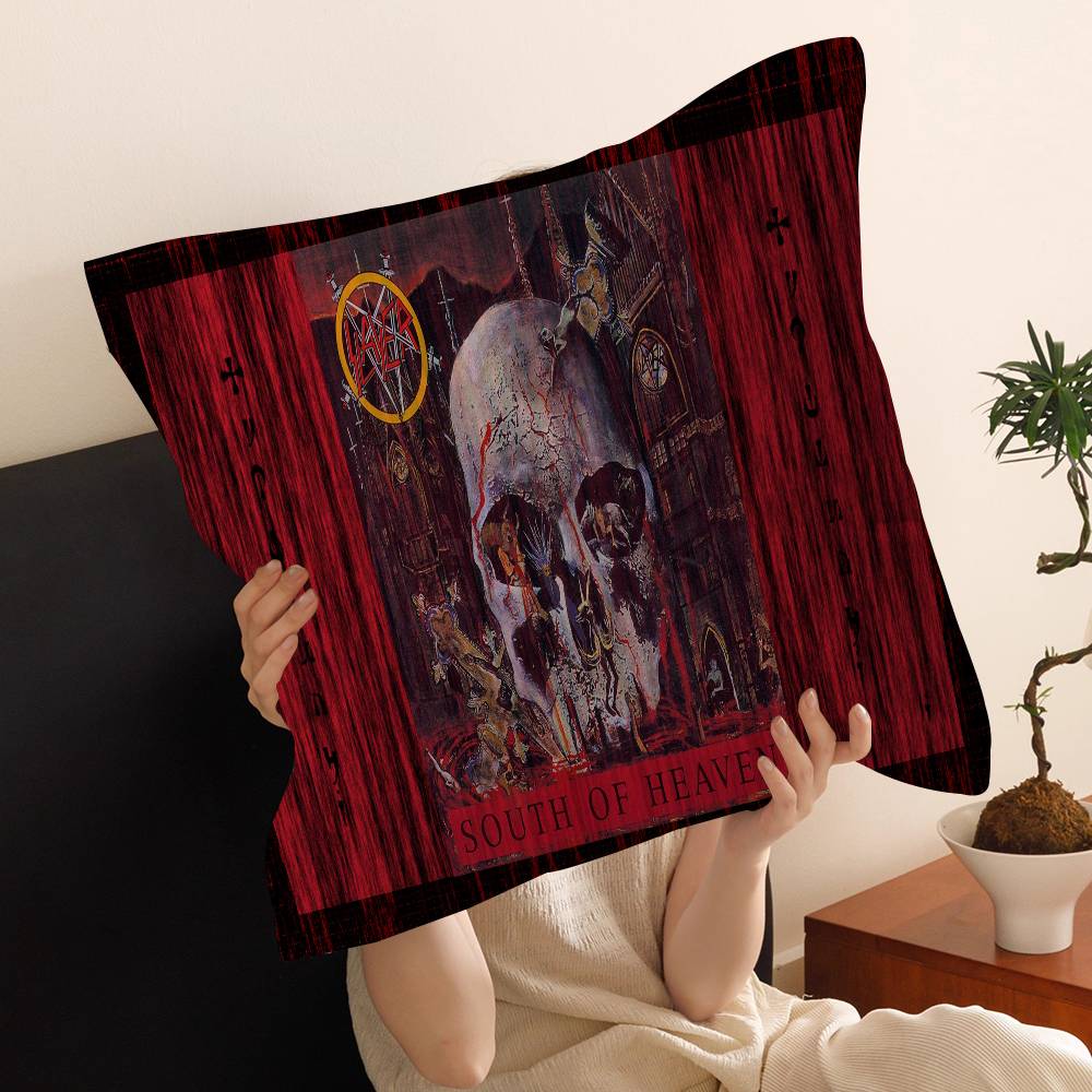 S-Slayer H-Heavy M-Metal Band Pillow Gifts Home Office Furnishings Bedroom Sofa Car Cushion Cover Case 45x45cm