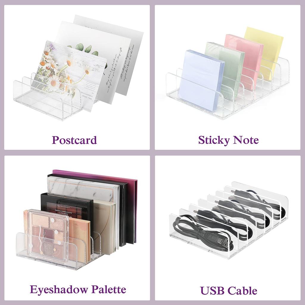Lolalet Eyeshadow Makeup 14 Cosmetic Acrylic Clear Makeup Box [2-Pack] Stand, Storage, Compartments, Storage, Stand,