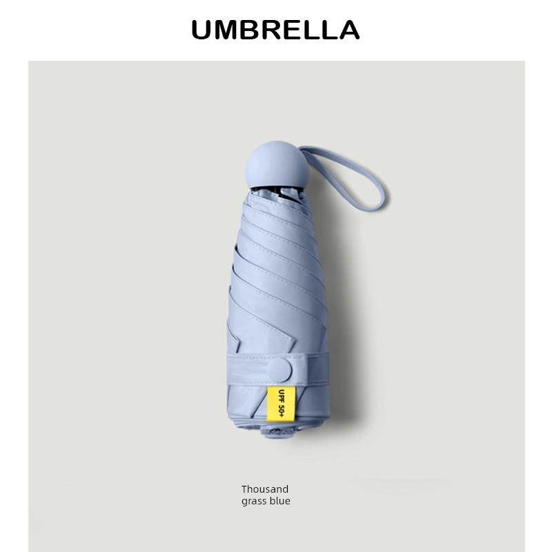 Umbrella for Women, Dual-Use for Sun and Rain, Foldable Mini Compact Portable Sunshade, Uv Protection, Durable Capsule Design