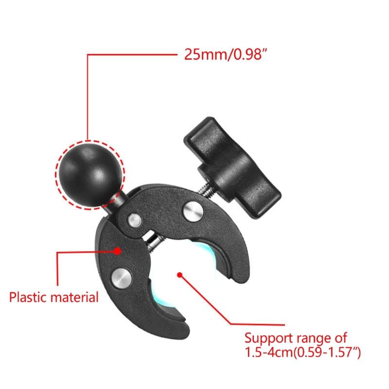 25mm Ballhead Double for Head Clamp Kit Motorcycle Double C for Head Clip Action Camera Bracket