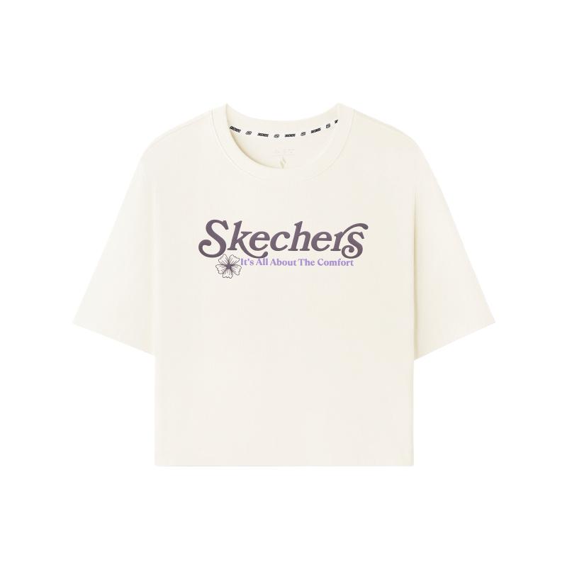 Skechers Round Neck Antibacterial Breathable T-Shirt Women tops L326W103-0074