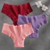 FINETOO 3Pcs Cotton Lace Patchwork Bikini Panties Women Seamless Floral Print Brazilian Pants Low Waist Breathable Female Sexy Lingerie