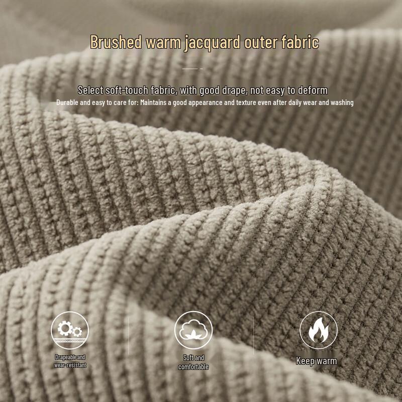 Men's Warm Fleece-Lined Brushed Long Sleeve T-Shirt