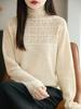 Women's Raccoon Fur Crochet Knit Cardigan - Autumn/Winter Loose Sweater with Heavy Craftsmanship Design.