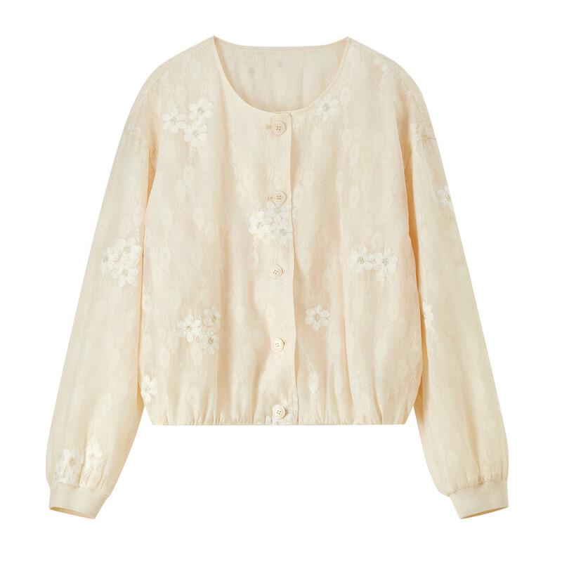 Shangdubila Women's Spring Round-Neck Button-Down Casual Jacket
