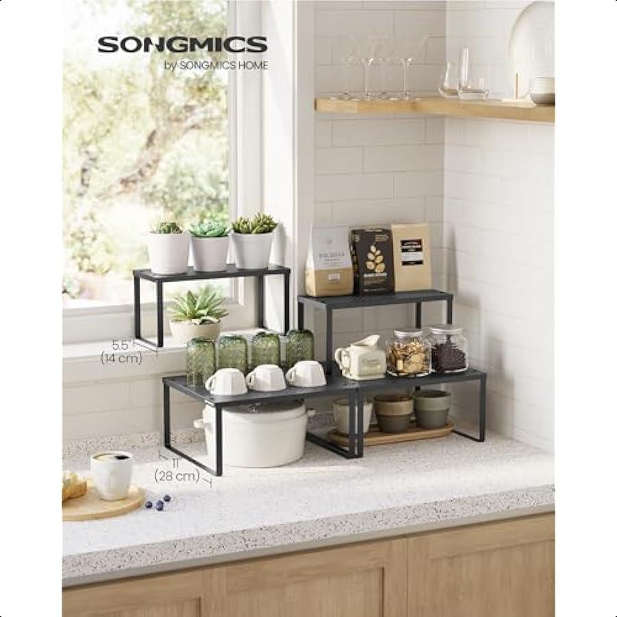 

Набор из 2 металлических органайзеров для полок шкафа для специй, органайзеры для столешницы, подставки для полок, штабелируемые, расширяемые, чернильно-черный UKCS005B0 United States
