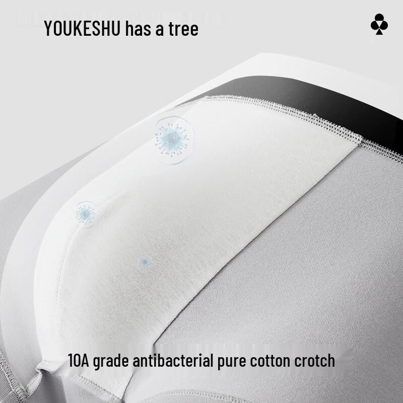 Youkeshu Men's Cotton Antibacterial Boxer Briefs