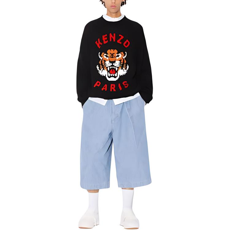 Kenzo Jersey de punto con cuello redondo Lucky Tiger FE58PU0143LD-99J