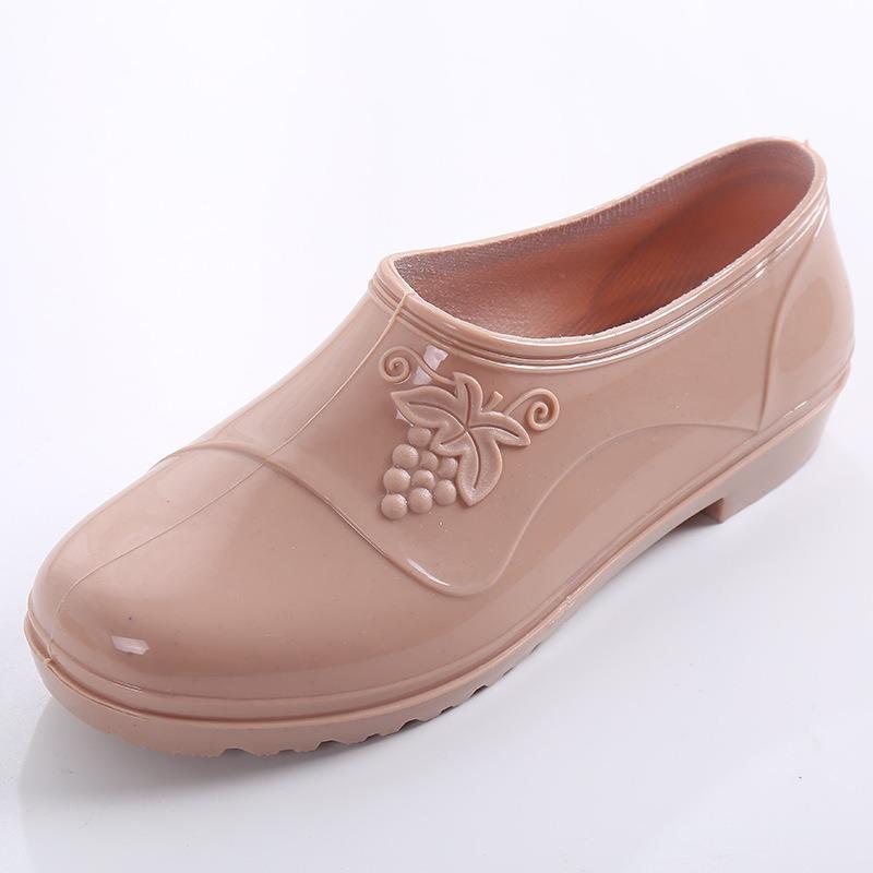 Low-top Spring and Autumn Jelly Waterproof Shoes Fashion Rain Shoes Women's Summer Kitchen Work Rubber Shoes Outer Wear Non-slip Shoes Adult