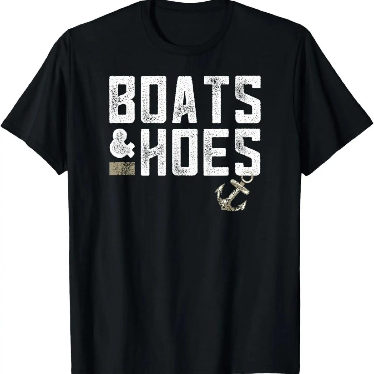 Футболка Boats & Hoes - Смешная футболка в подарок любителю лодок S