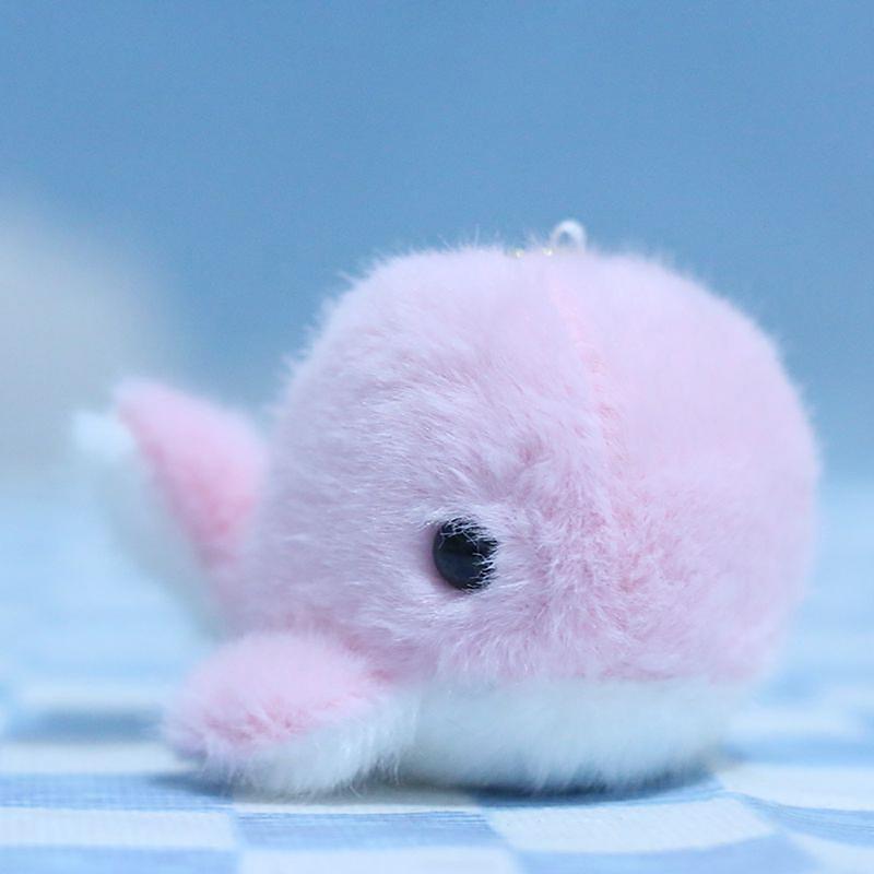 Cartoon Dolphin Keychain Plush Cartoon Stuffed Animal Doll Fluffy Cute Dolphin Plush Toy Pendant For Kids Baby Hug Doll