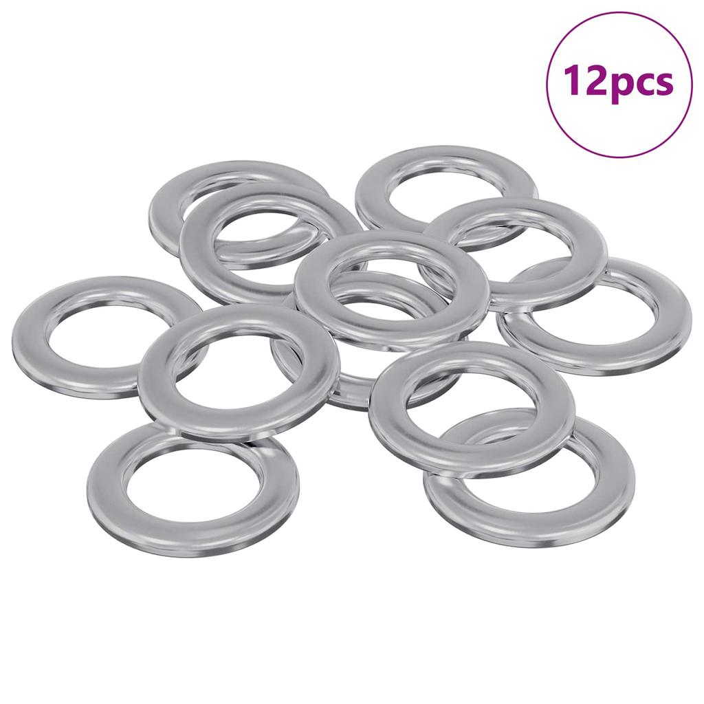 Washers 12 Pcs Silver 10 X 10 X 0.8 Mm Iron