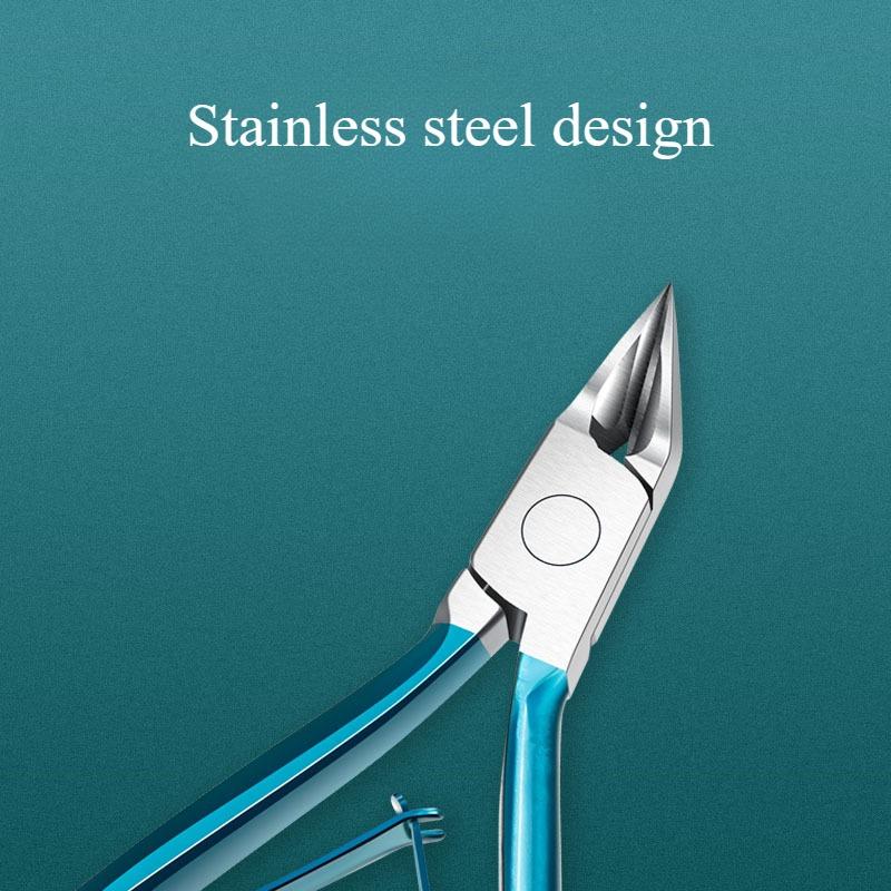 Professional Cuticle Nippers for Ingrown Toenails, Thick Nails - Slant Tip Nail Clippers, Dead Skin Remover, Pedicure Tool Set