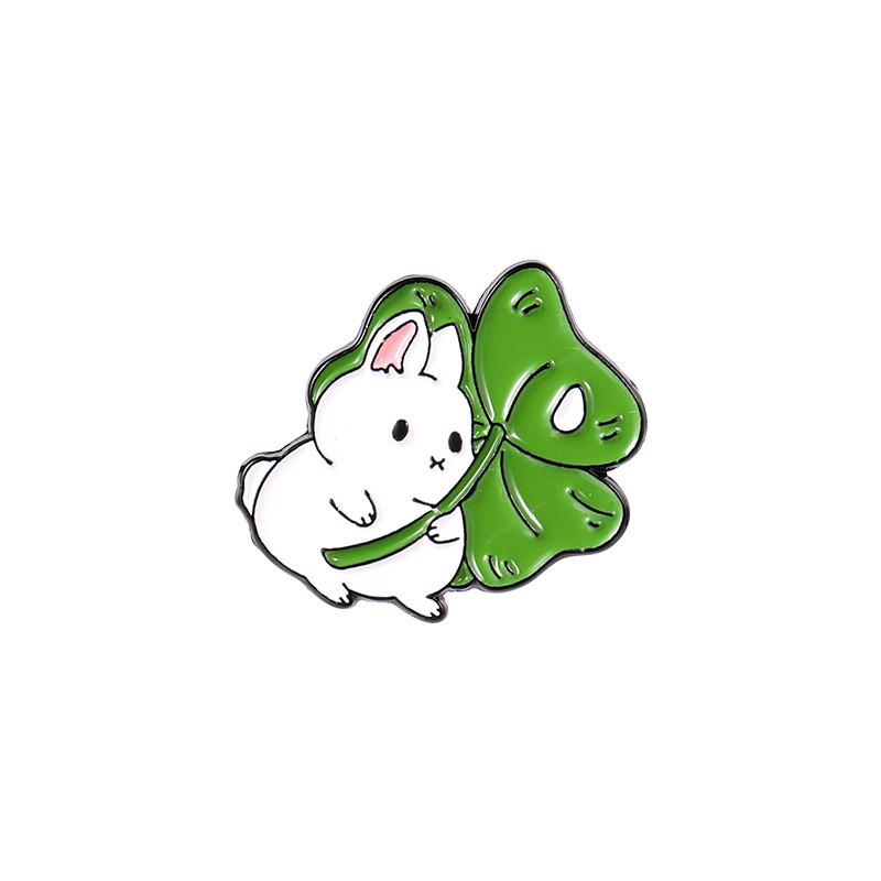 Cartoon Stylish Rabbit Brooch Cute Design Zinc Alloy Enamel Pin Multishape Accessory For Everyone