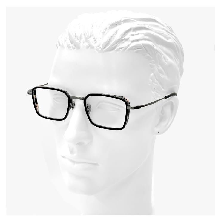 Ochelari Yohji Yamamoto Fabricați în Japonia 1 c01 51mm Ochelari Yohji Yamamoto Pătrați Combinație Titan Beta Ramă Neagră Rame Negre Lentile Demo Sabae