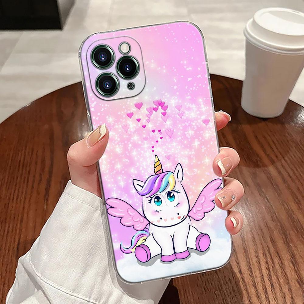 Süßes Regenbogen-Einhorn Transparente Hülle Für Apple iPhone 17 16 15 14 13 12 11 Pro Max 16 Plus 16E 17Air 17Pro Handyhülle Silikon