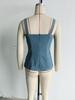 Damen Sommer 2026 Europäische & Amerikanische Mode Sexy Enganliegendes Jeans-Trägertop