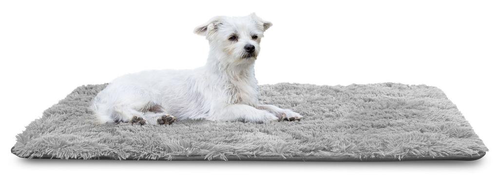 Dog Bed Mat 80x60 Cm Shaggy Light Gray Anti-slip