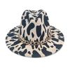Hat Autumn And Winter New European And American Woolen Leopard Print Top Hat Retro Versatile Fashion Flat-Brimmed Jazz Hat