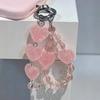 Sweet and high-value pink sugar love beads, girlish sense, mobile phone chain, bag pendant, keychain for girls