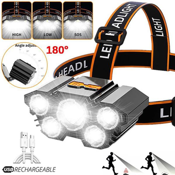 

Супер яркий мощный 5 светодиодов налобный фонарь с зарядкой через USB-порт уличный водонепроницаемый рабочий свет для рыбалки и кемпинга налобный фонарь