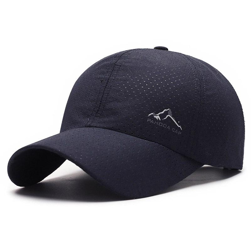 Quick-Drying Mountain Print Baseball Cap - Perforated Duckbill Sun Hat for Outdoor Sports & Casual Wear