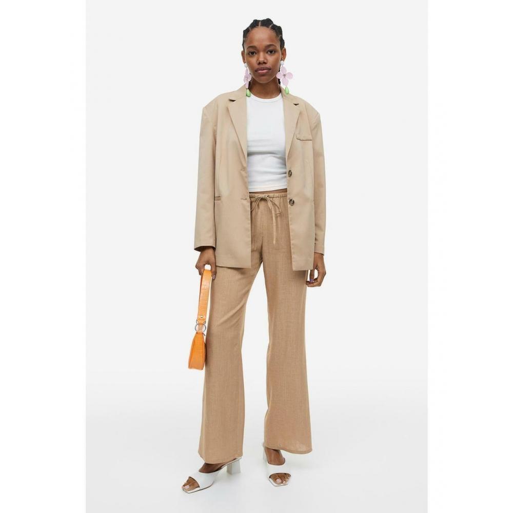 

H&M Широкие Брюки Бежевые 1063563008